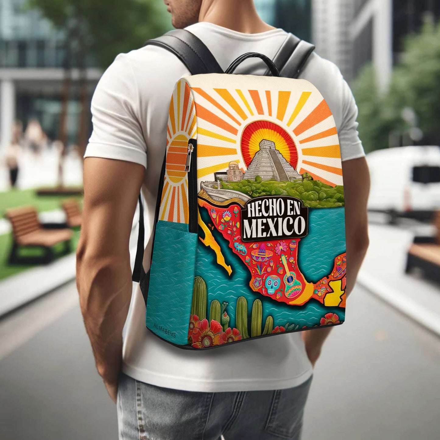 Hecho En Mexico - Personalisierter Lederrucksack - BP_MX13