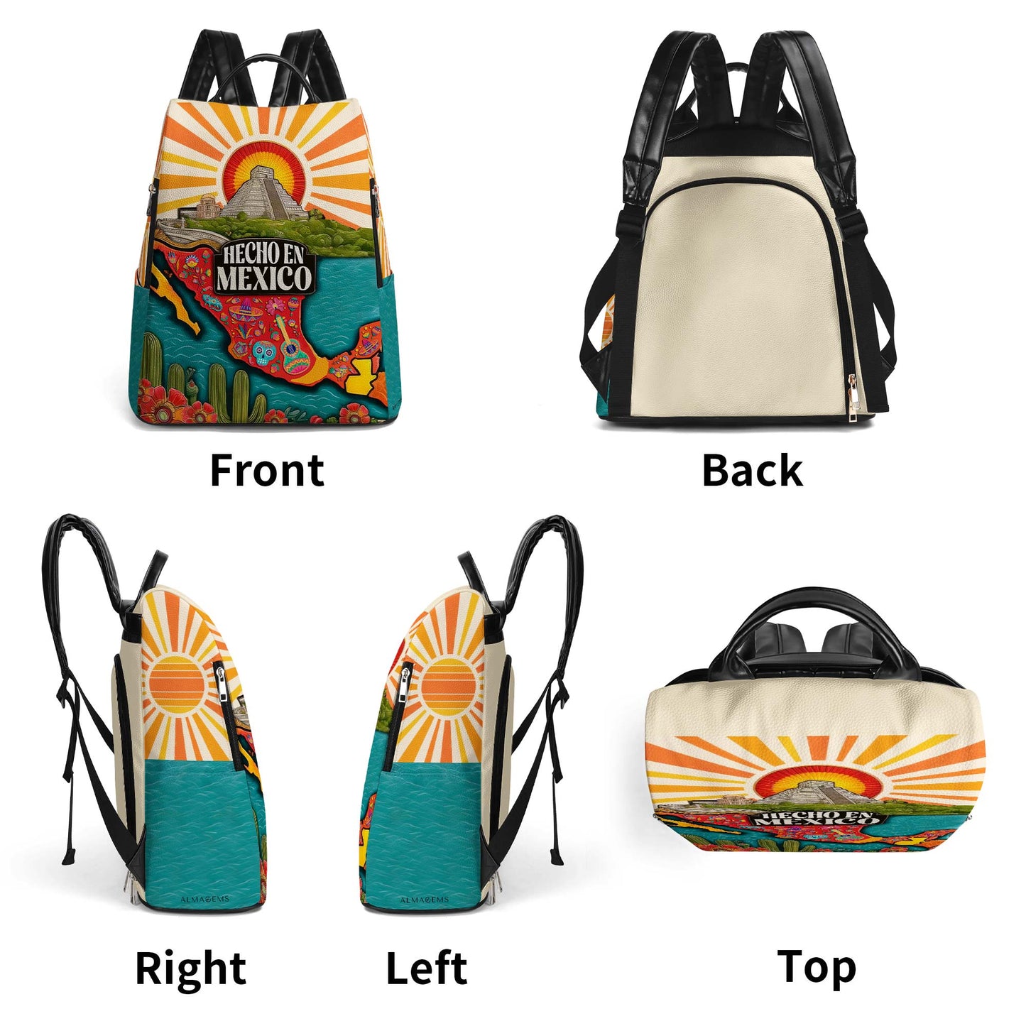 Hecho En Mexico - Personalisierter Lederrucksack - BP_MX13
