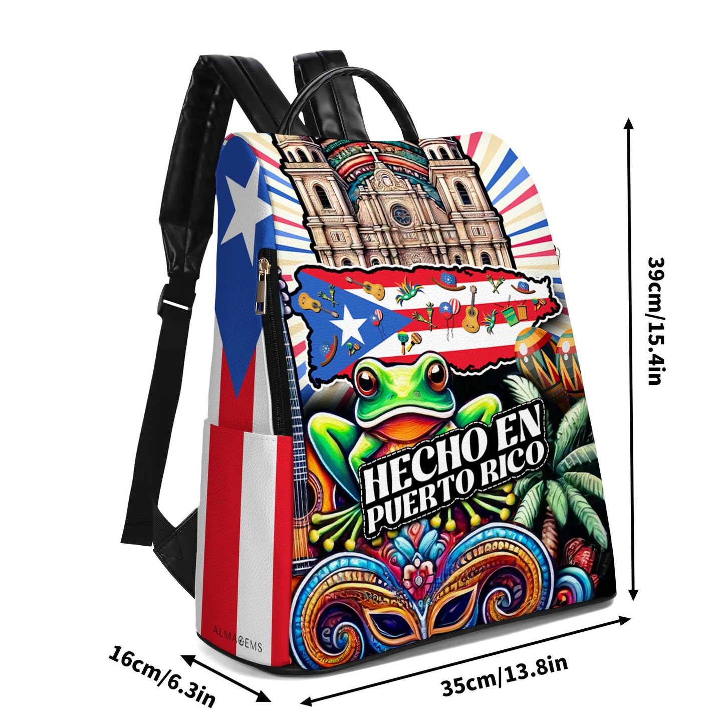Hecho En Puerto Rico – Personalisierter individueller Lederrucksack – BP_MX14