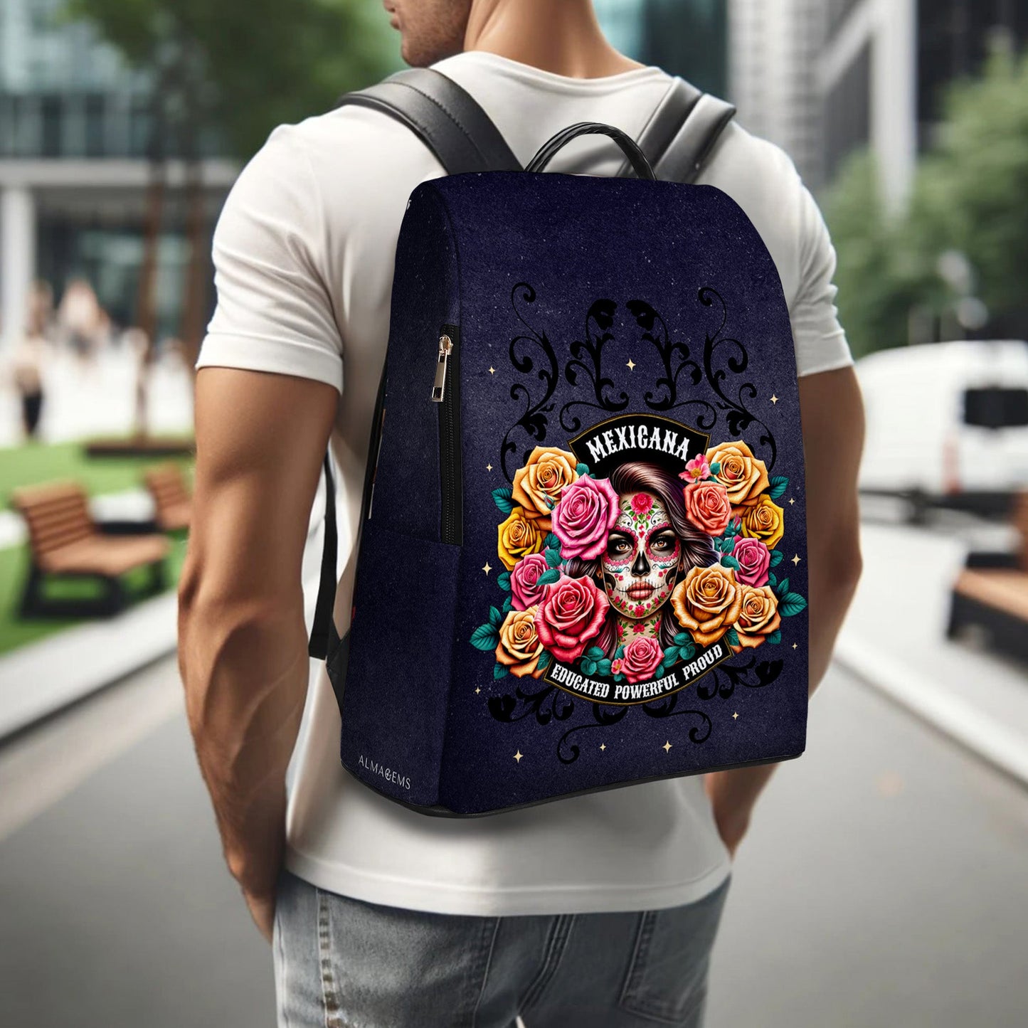 The Girl And Roses - Personalized Custom Leather BackPack - BP_MX28