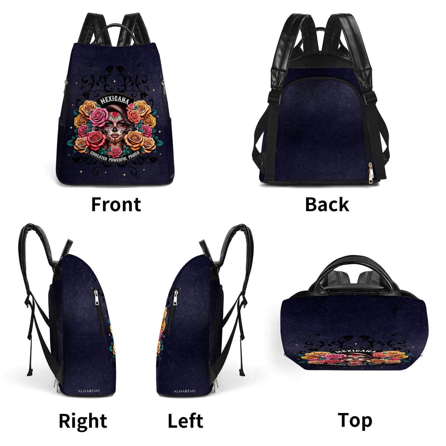 The Girl And Roses - Personalized Custom Leather BackPack - BP_MX28