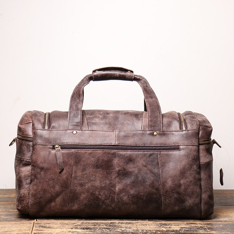Top-Grain Leather Overnight Duffle Bag