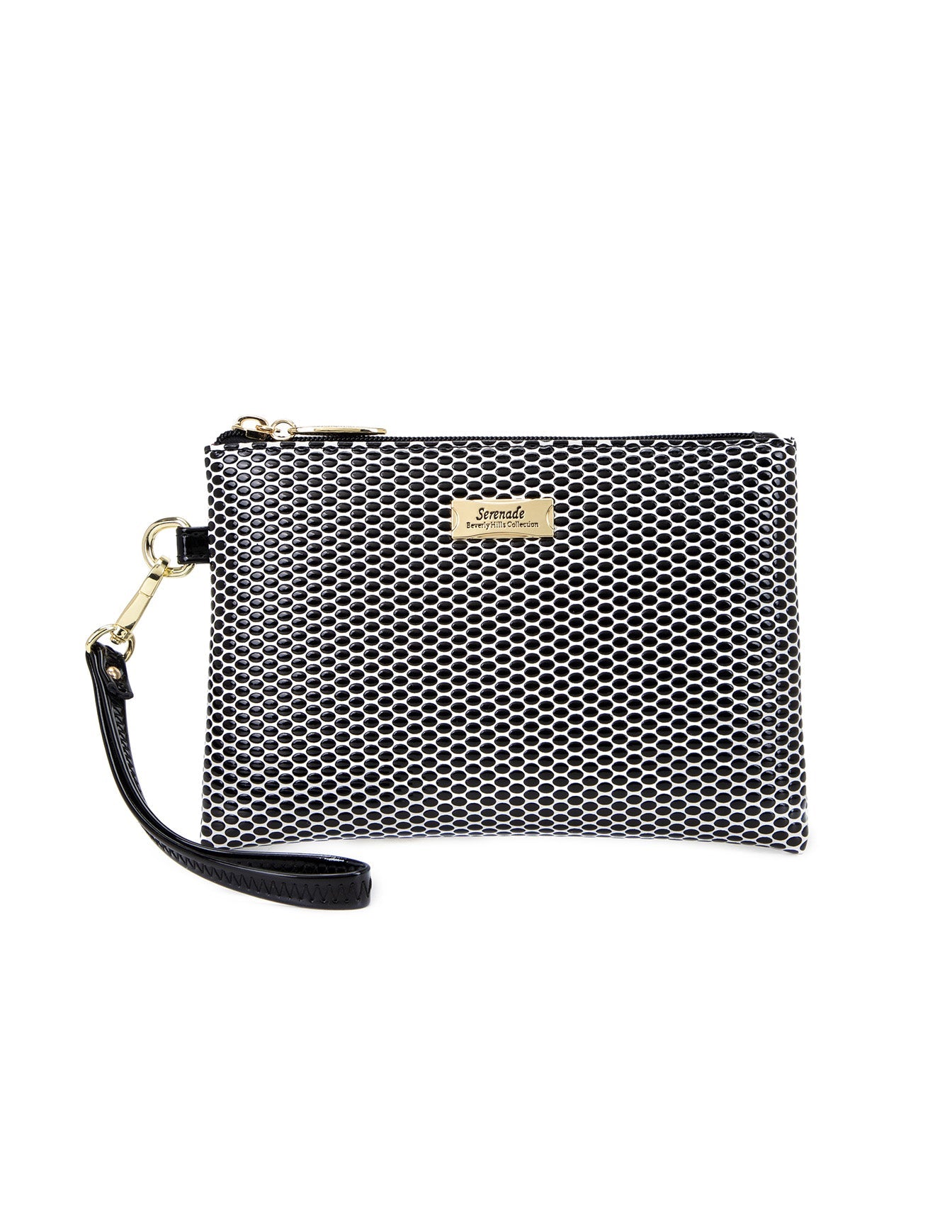 COSMO VEGAN FLACHE TASCHE MIT SCHWINGERGRIFF -CP02-1006-B/W