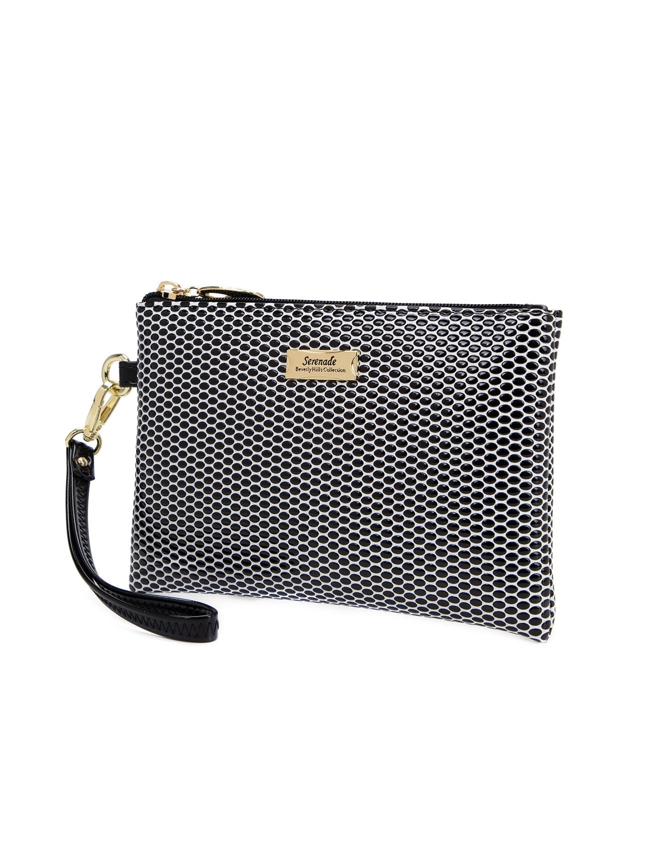 COSMO VEGAN FLACHE TASCHE MIT SCHWINGERGRIFF -CP02-1006-B/W