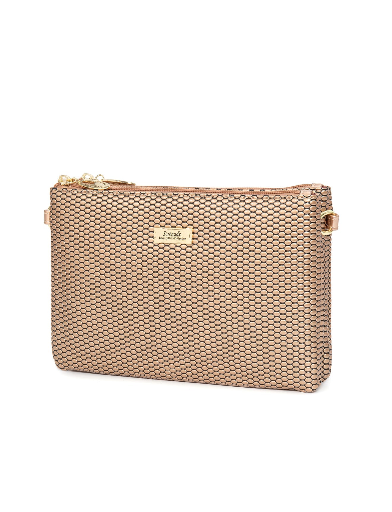Umhängetasche „Cosmopolitan“ aus veganem Leder – Roségold