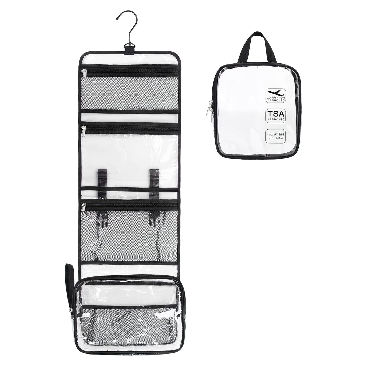 Clear Hanging Travel Toiletry Bag with TSA Approved