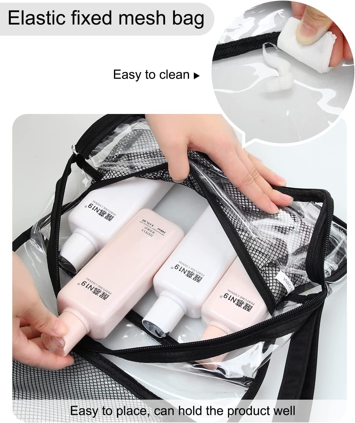Clear Hanging Travel Toiletry Bag with TSA Approved