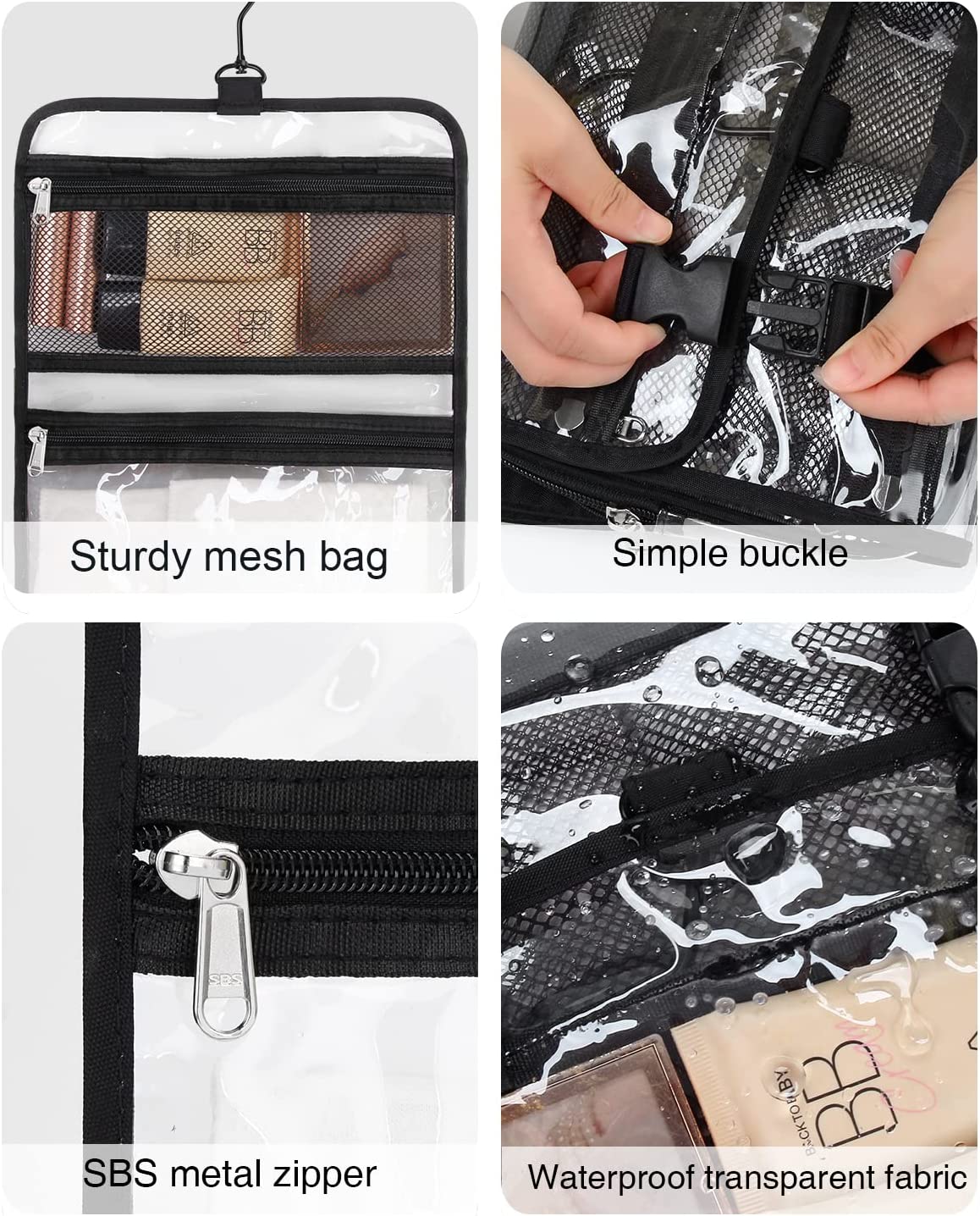 Clear Hanging Travel Toiletry Bag with TSA Approved