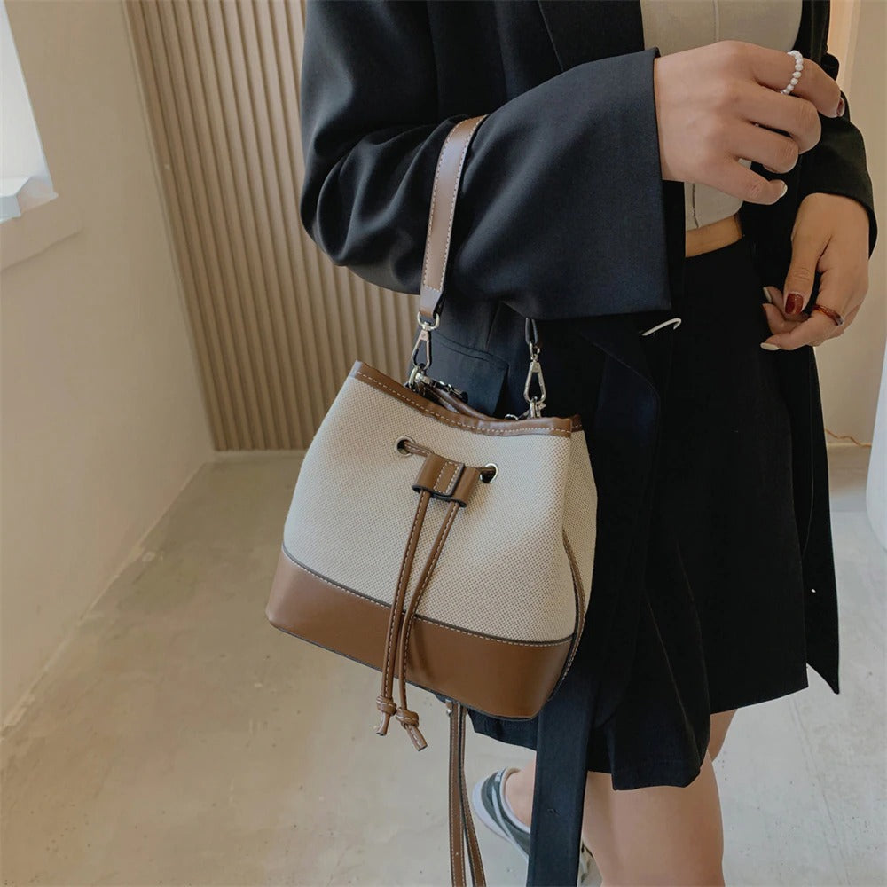 Beuteltasche aus Canvas im Vintage-Stil