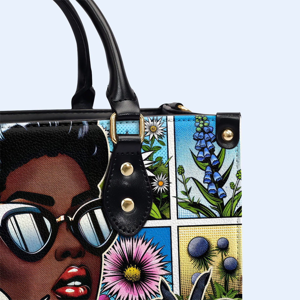 Ich kann mir Blumen kaufen - Personalisierte Lederhandtasche - DB01