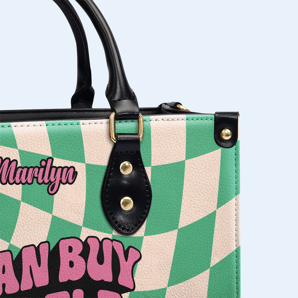 Ich kann mir Blumen kaufen - Personalisierte Lederhandtasche - DB02