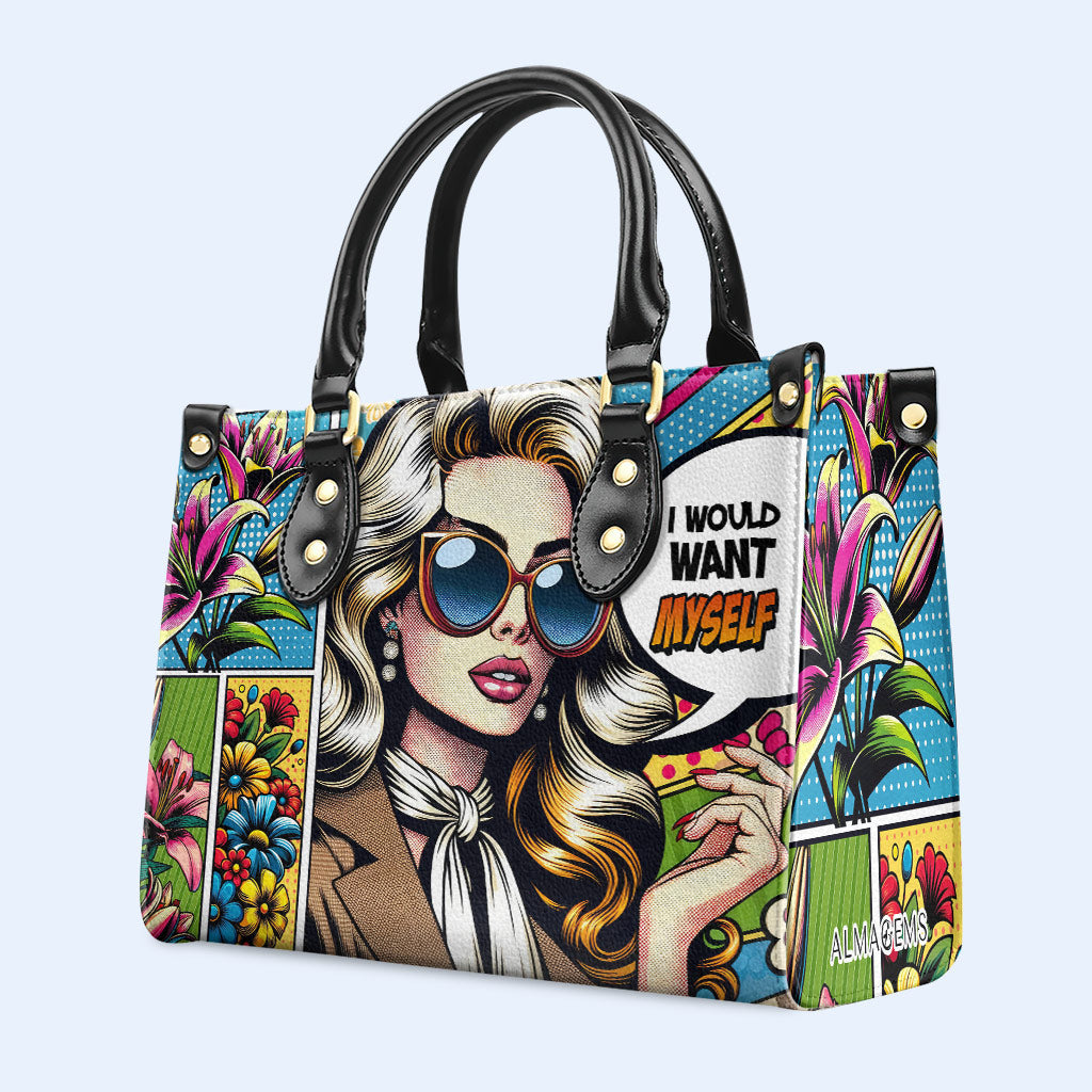 Ich würde mich selbst wollen - personalisierte benutzerdefinierte Lederhandtasche - DB03