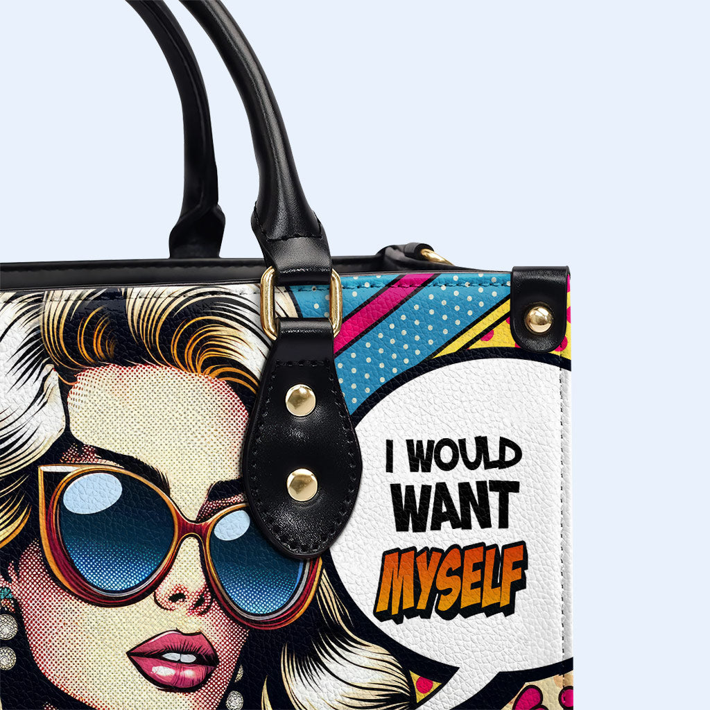 Ich würde mich selbst wollen - personalisierte benutzerdefinierte Lederhandtasche - DB03
