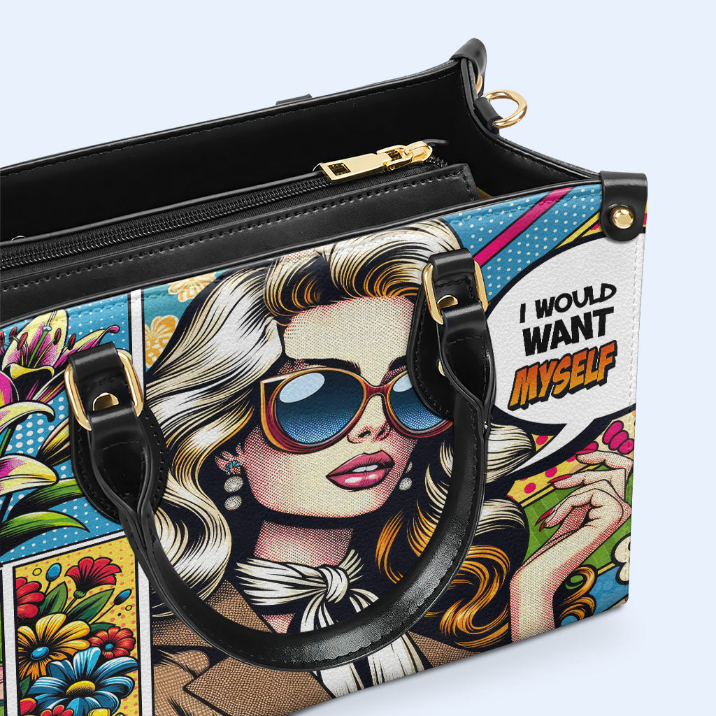Ich würde mich selbst wollen - personalisierte benutzerdefinierte Lederhandtasche - DB03