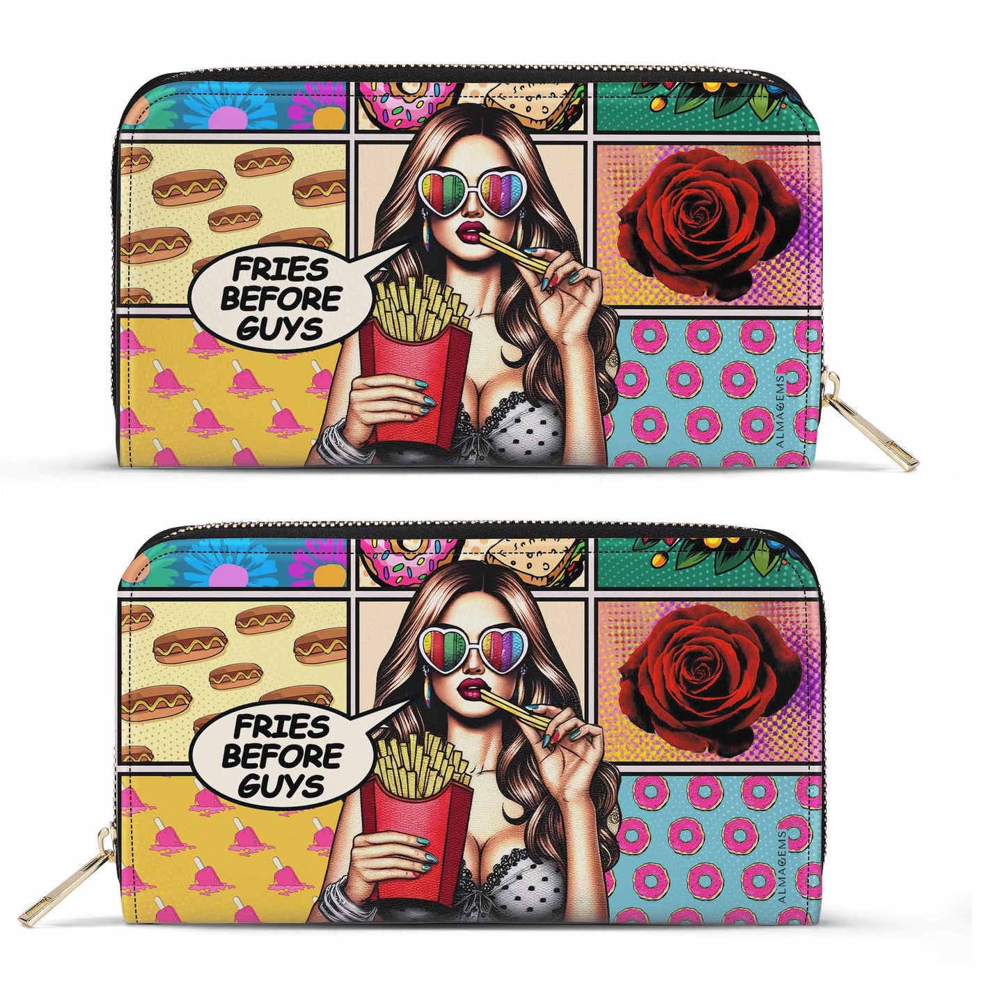 Fries Before Guys - Damen Leder Geldbörse - DB07WL
