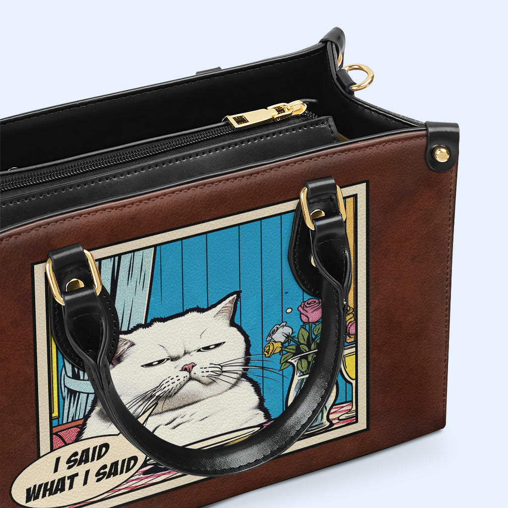 Ich sagte, was ich sagte - personalisierte Lederhandtasche - DB09
