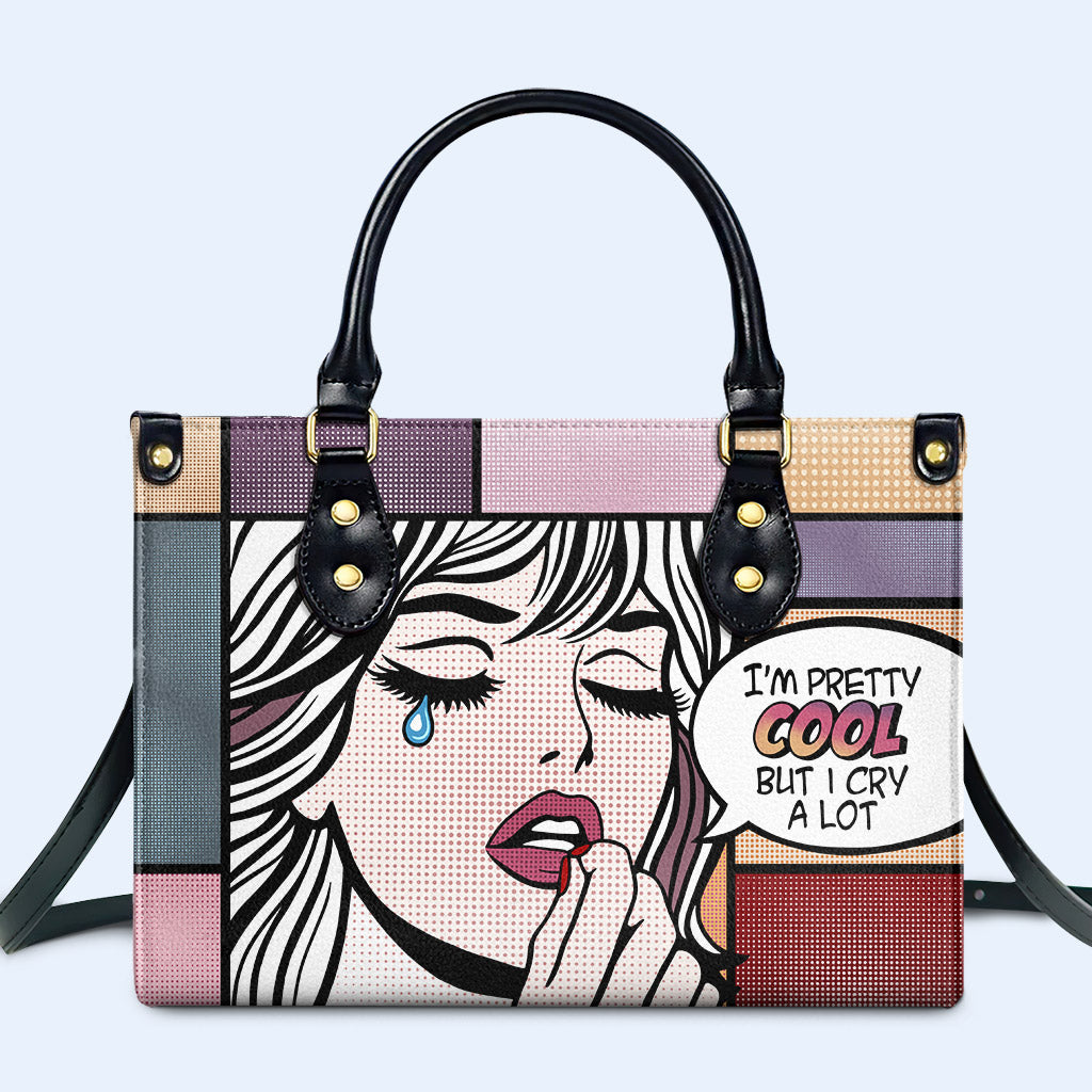 Ich bin ziemlich cool - personalisierte benutzerdefinierte Lederhandtasche - DB13