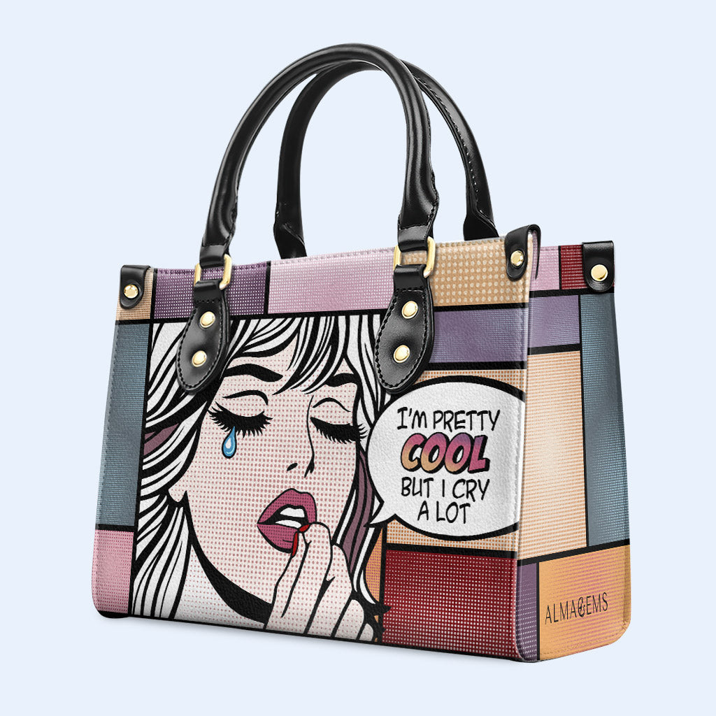 Ich bin ziemlich cool - personalisierte benutzerdefinierte Lederhandtasche - DB13
