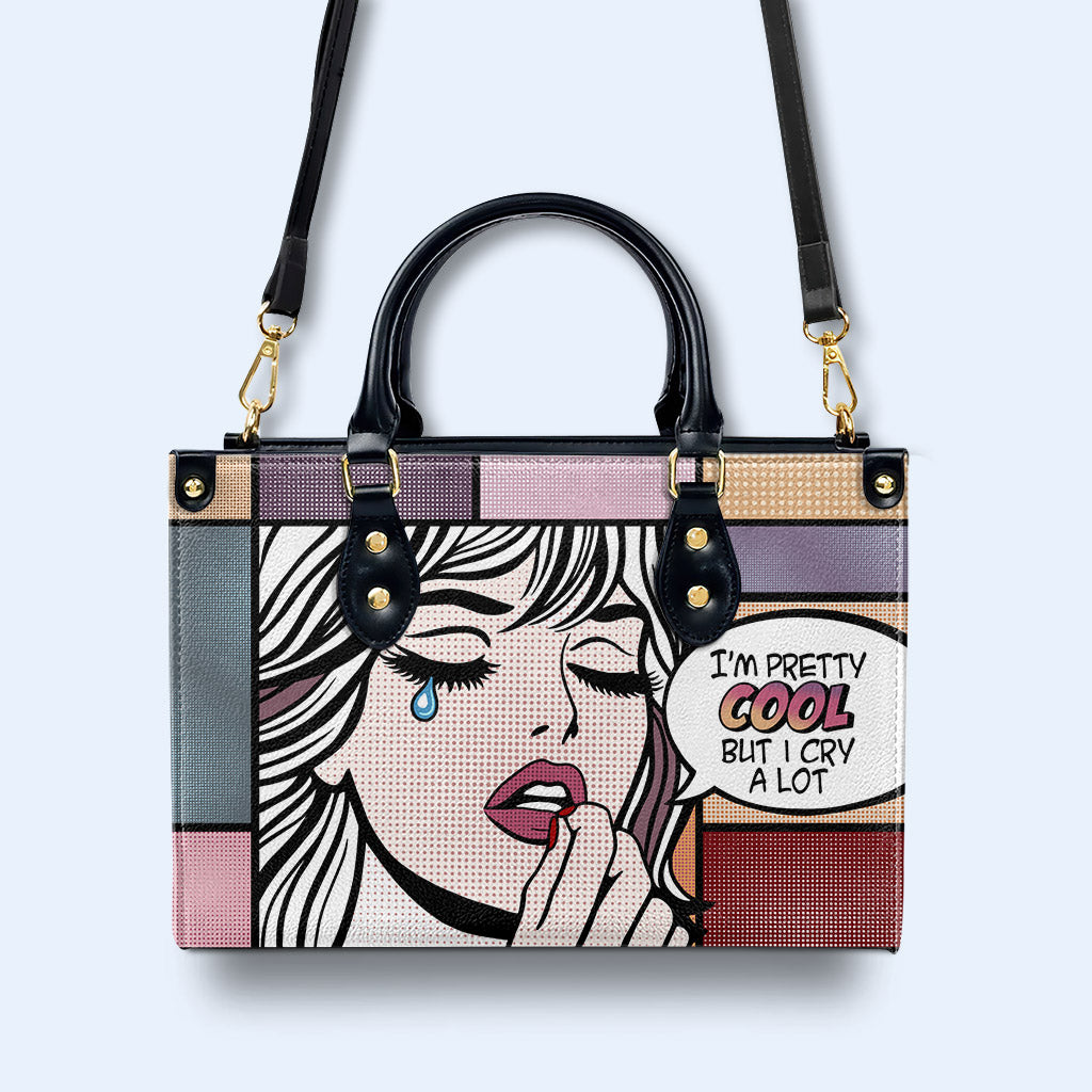 Ich bin ziemlich cool - personalisierte benutzerdefinierte Lederhandtasche - DB13