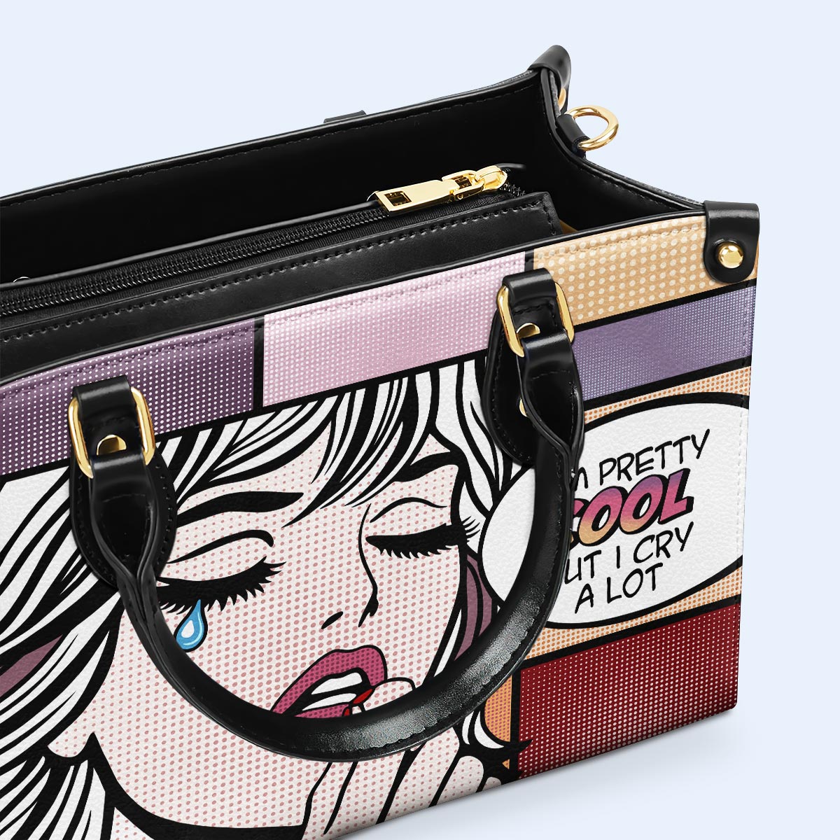 Ich bin ziemlich cool - personalisierte benutzerdefinierte Lederhandtasche - DB13