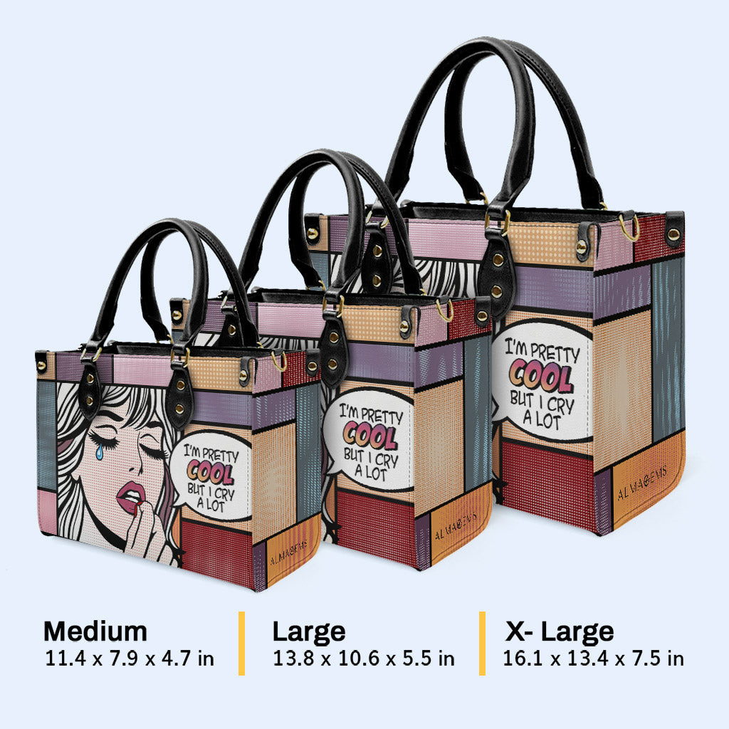 Ich bin ziemlich cool - personalisierte benutzerdefinierte Lederhandtasche - DB13