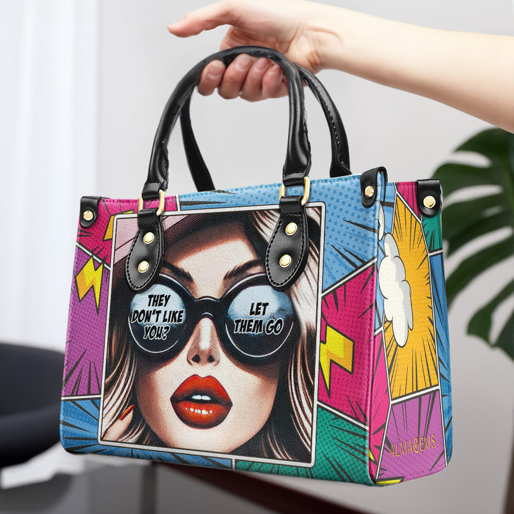Let Them Go - Personalisierte Lederhandtasche - DB16
