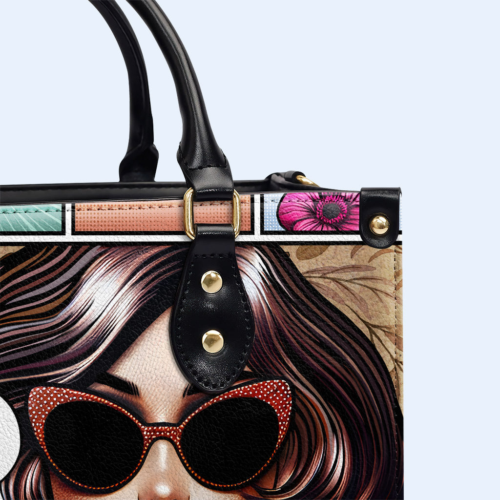 Ich war schon eine Blume - Personalisierte Lederhandtasche - DB17