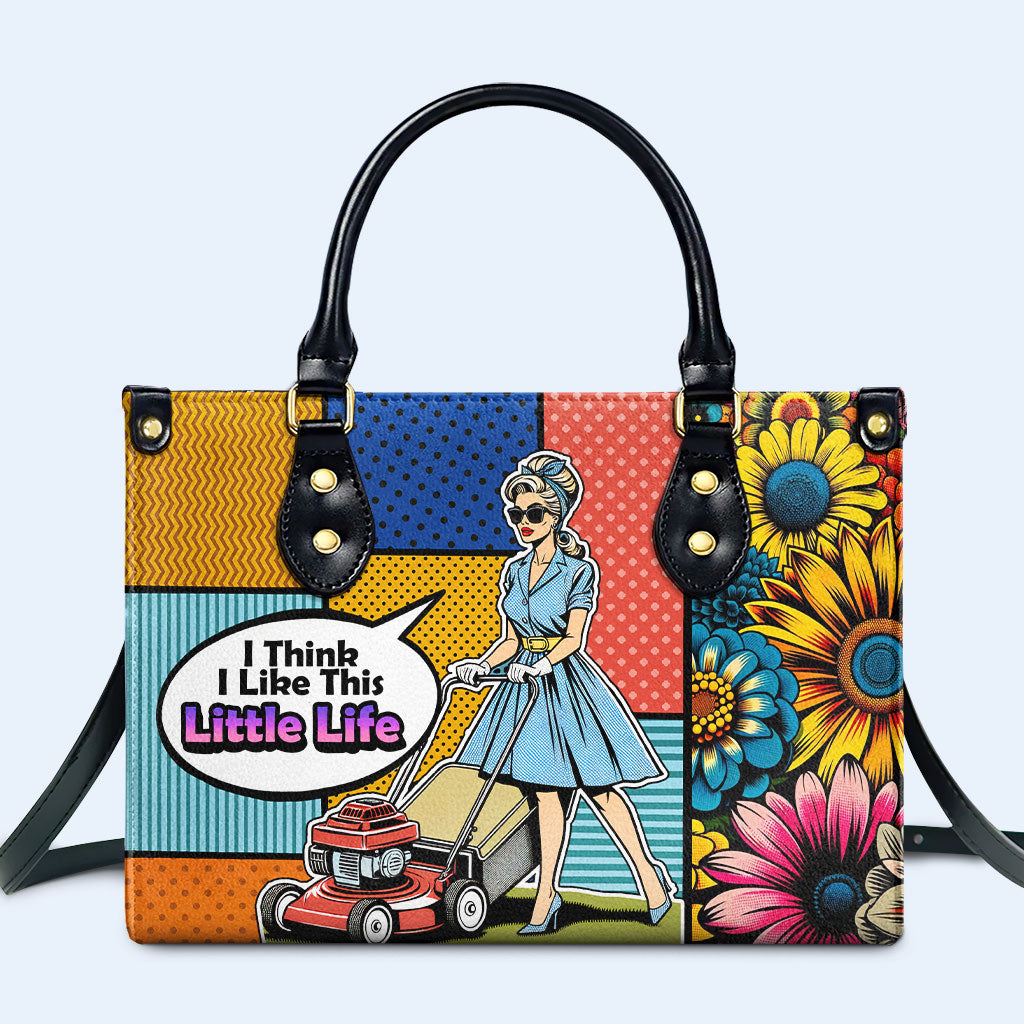 Ich glaube, ich mag dieses kleine Leben - Personalisierte Lederhandtasche - DB28