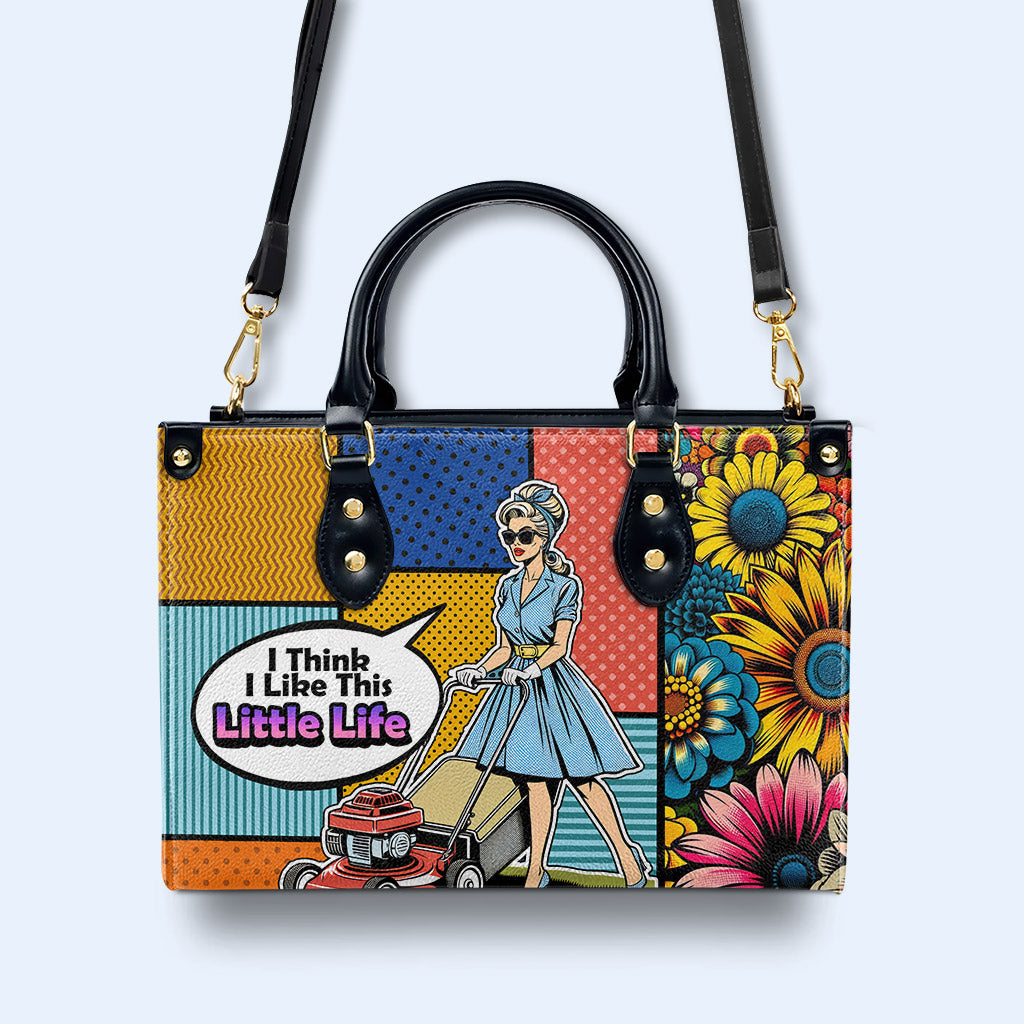 Ich glaube, ich mag dieses kleine Leben - Personalisierte Lederhandtasche - DB28
