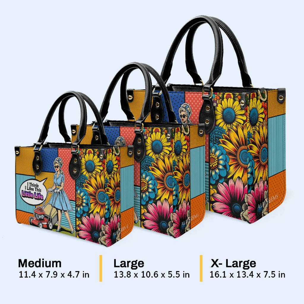 Ich glaube, ich mag dieses kleine Leben - Personalisierte Lederhandtasche - DB28