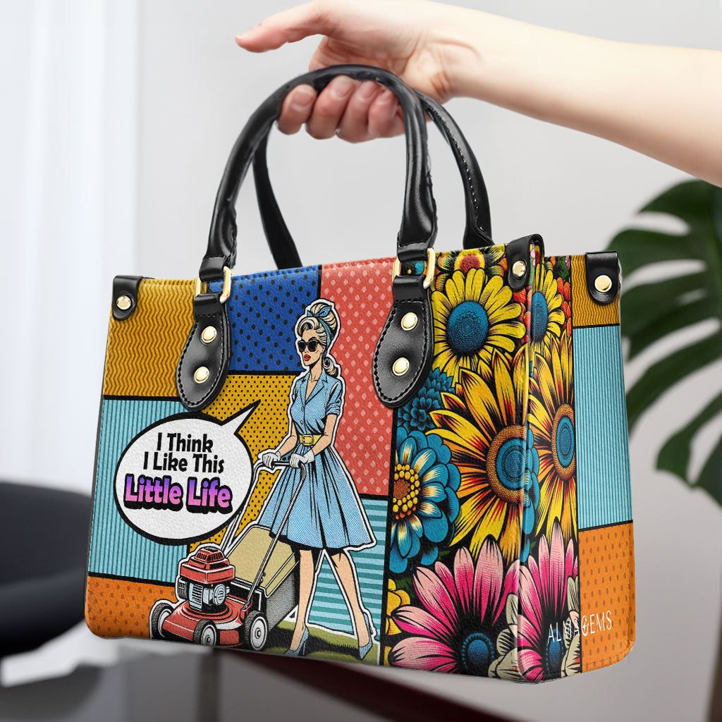 Ich glaube, ich mag dieses kleine Leben - Personalisierte Lederhandtasche - DB28