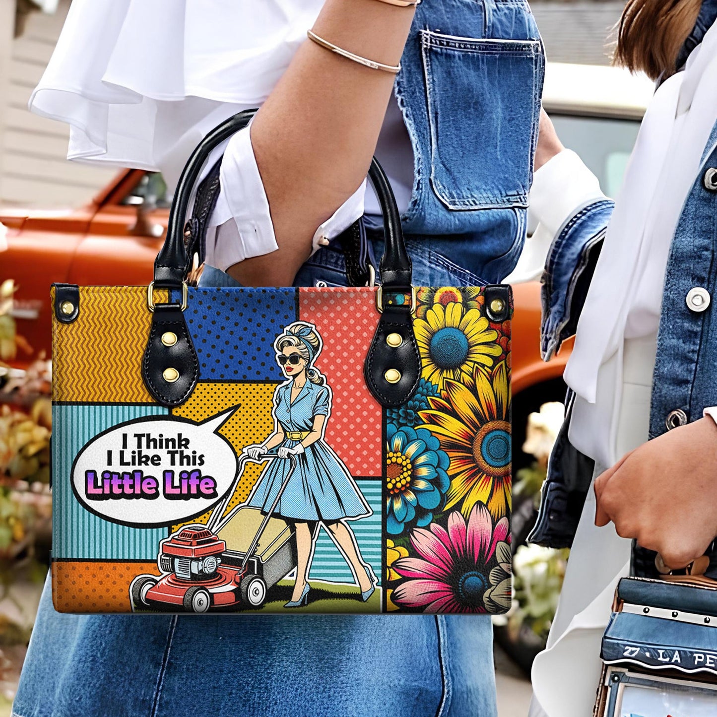 Ich glaube, ich mag dieses kleine Leben - Personalisierte Lederhandtasche - DB28