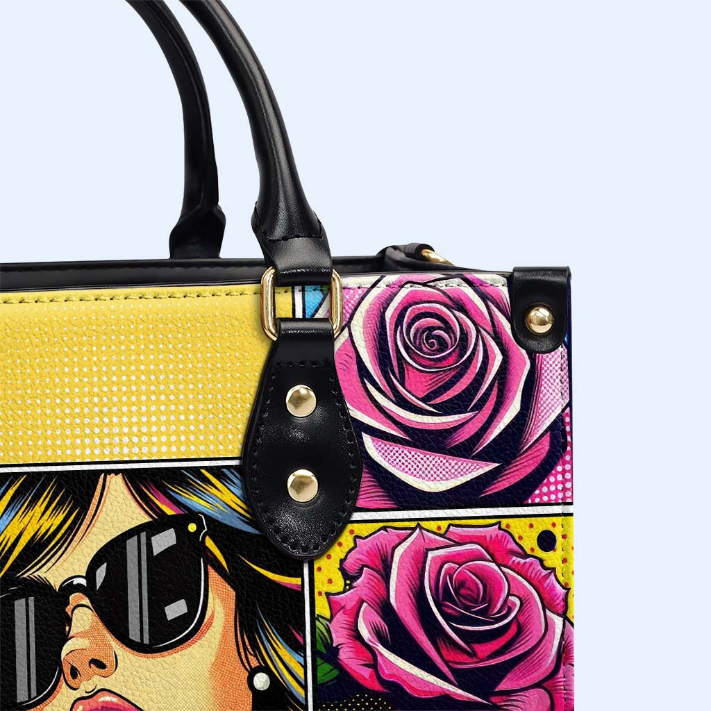 An mir ist nichts Einfaches - Personalisierte Lederhandtasche - QCUS001_HB