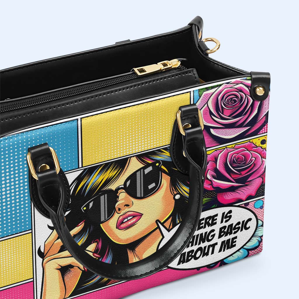 An mir ist nichts Einfaches - Personalisierte Lederhandtasche - QCUS001_HB