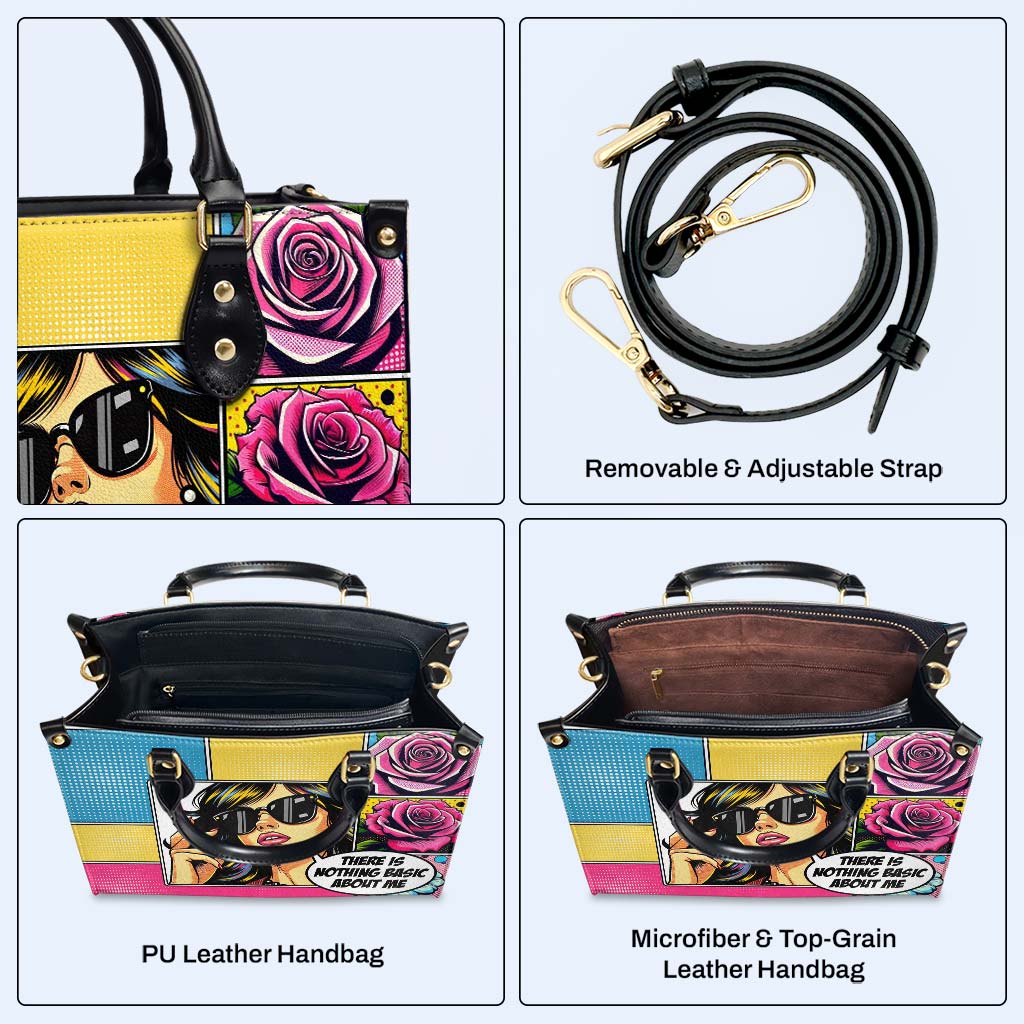 An mir ist nichts Einfaches - Personalisierte Lederhandtasche - QCUS001_HB