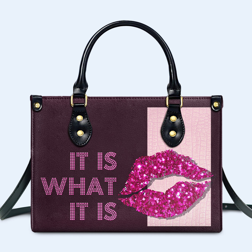 Es ist, was es ist - Rosa - Personalisierte Lederhandtasche - DB42