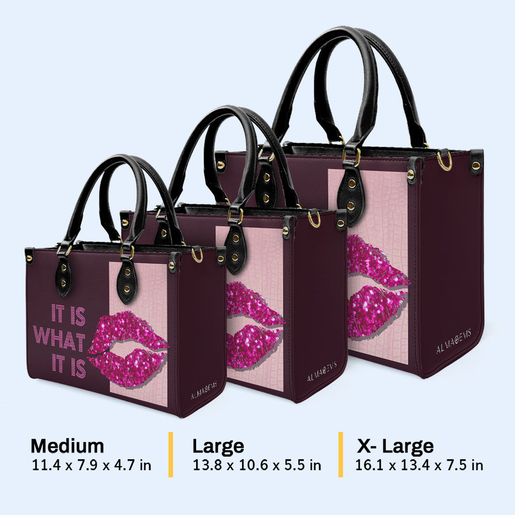 Es ist, was es ist - Rosa - Personalisierte Lederhandtasche - DB42