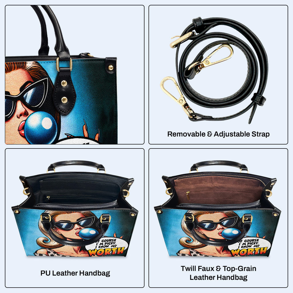 Know My Worth - Personalisierte Lederhandtasche - DB58
