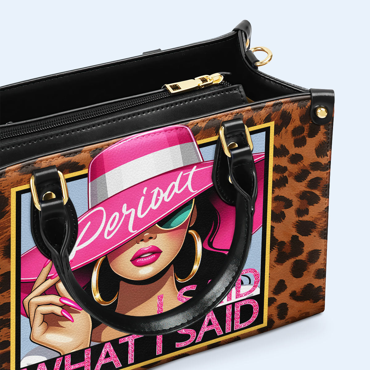 Ich habe gesagt, was ich gesagt habe, Punkt – personalisierte Lederhandtasche – DB66