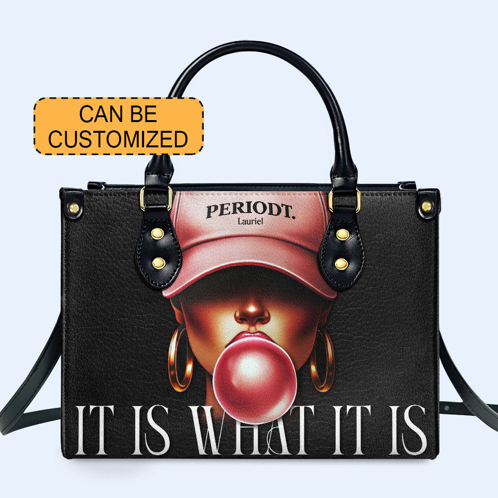 Periodt - Schwarz - Personalisierte Lederhandtasche - DB73