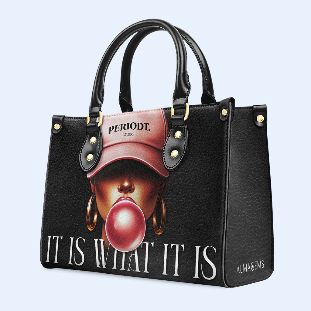 Periodt - Schwarz - Personalisierte Lederhandtasche - DB73