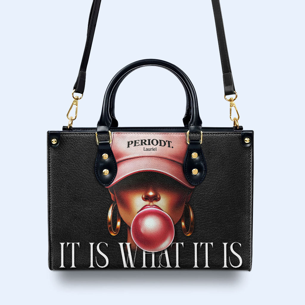 Periodt - Schwarz - Personalisierte Lederhandtasche - DB73