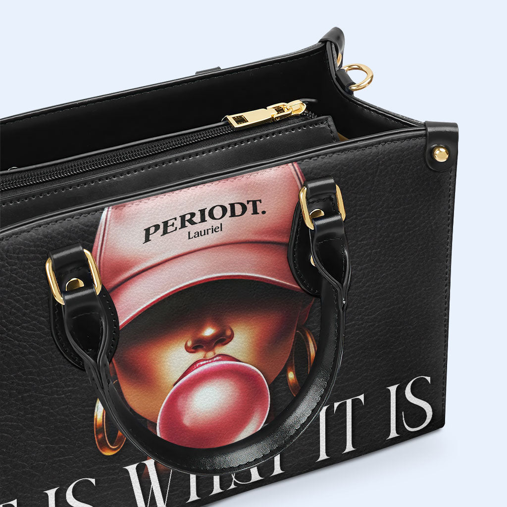 Periodt - Schwarz - Personalisierte Lederhandtasche - DB73