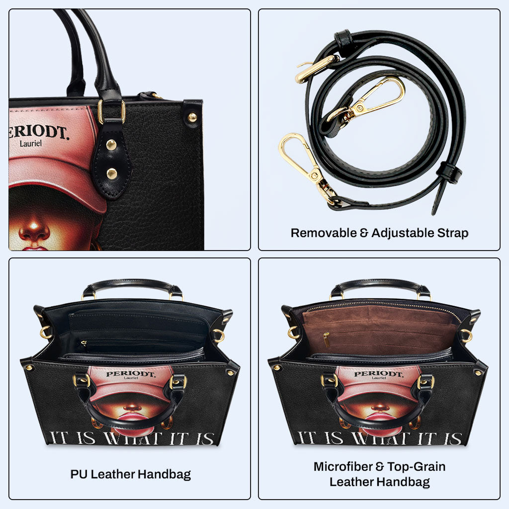 Periodt - Schwarz - Personalisierte Lederhandtasche - DB73
