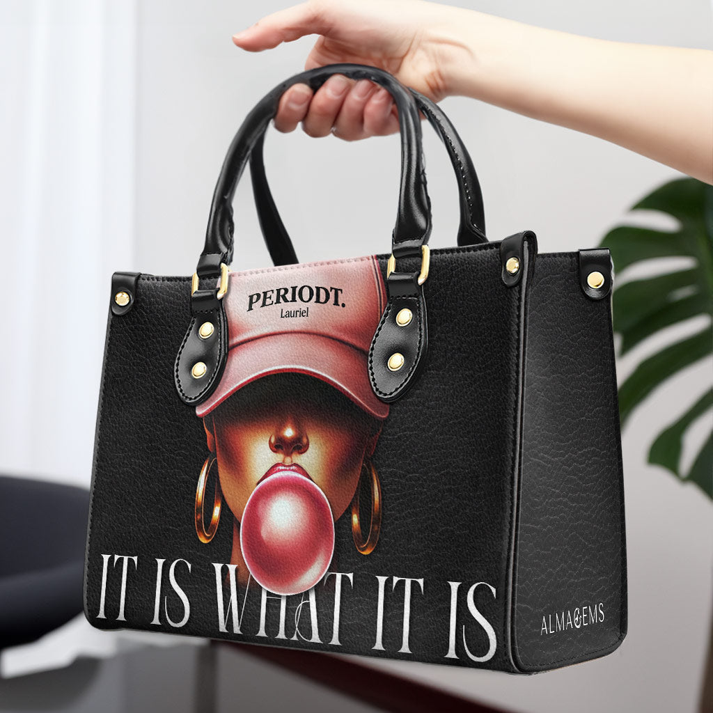 Periodt - Schwarz - Personalisierte Lederhandtasche - DB73