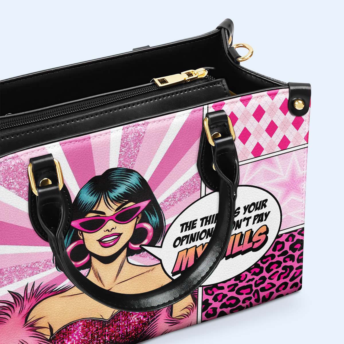Die Sache ist, dass Ihre Meinungen meine Rechnungen nicht bezahlen - Personalisierte Lederhandtasche - DB82