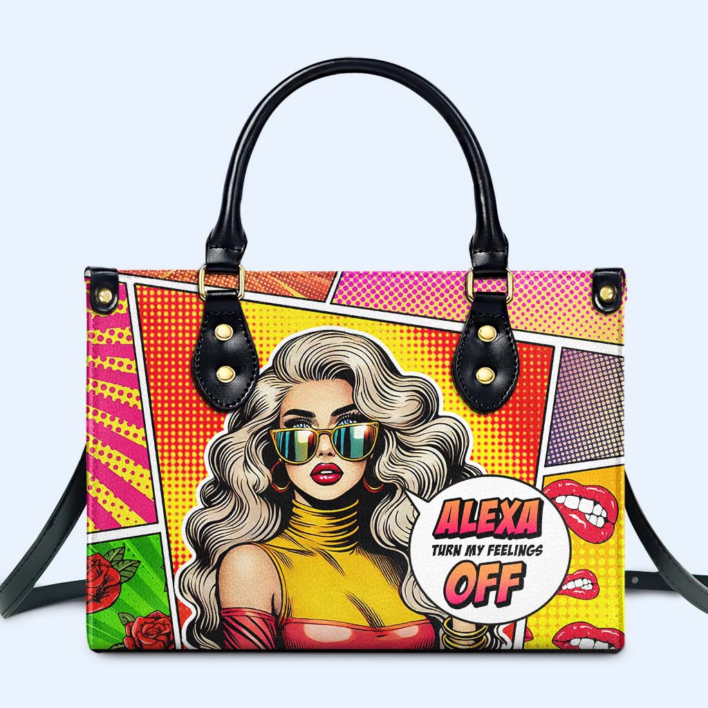 Alexa, schalte meine Gefühle aus – personalisierte Lederhandtasche – DB85