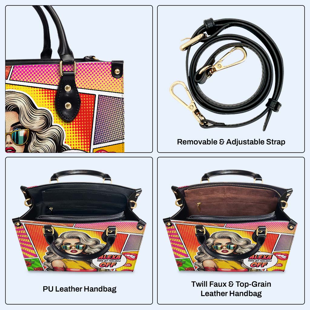 Alexa, schalte meine Gefühle aus – personalisierte Lederhandtasche – DB85