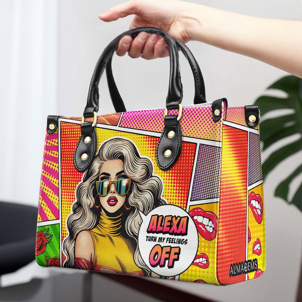 Alexa, schalte meine Gefühle aus – personalisierte Lederhandtasche – DB85