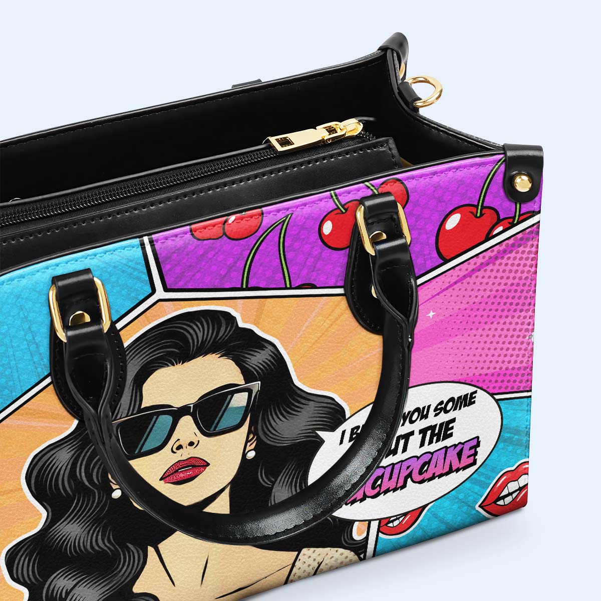Ich habe dir welche gebacken. Shut The Fucupcakes - Personalisierte Lederhandtasche - QCUS003_HB